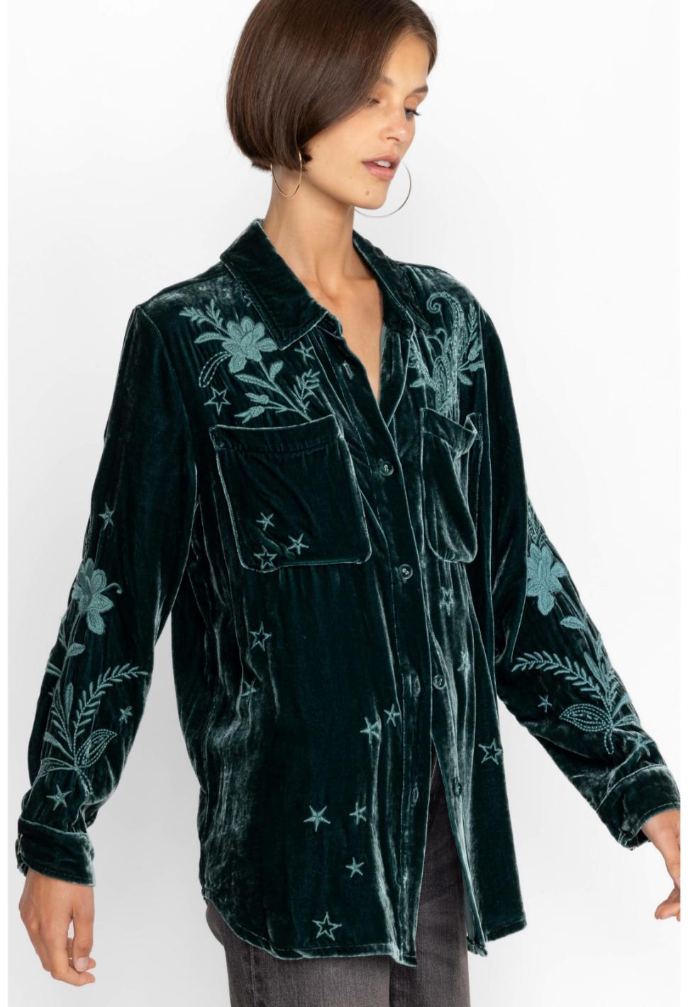 Women Outerwear | Johnny Was Frankie Velvet Chore Jacket Ponderosa Pine