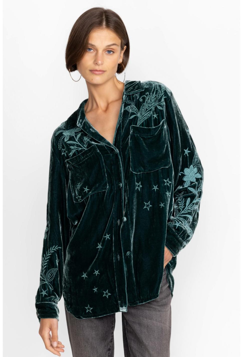 Women Outerwear | Johnny Was Frankie Velvet Chore Jacket Ponderosa Pine