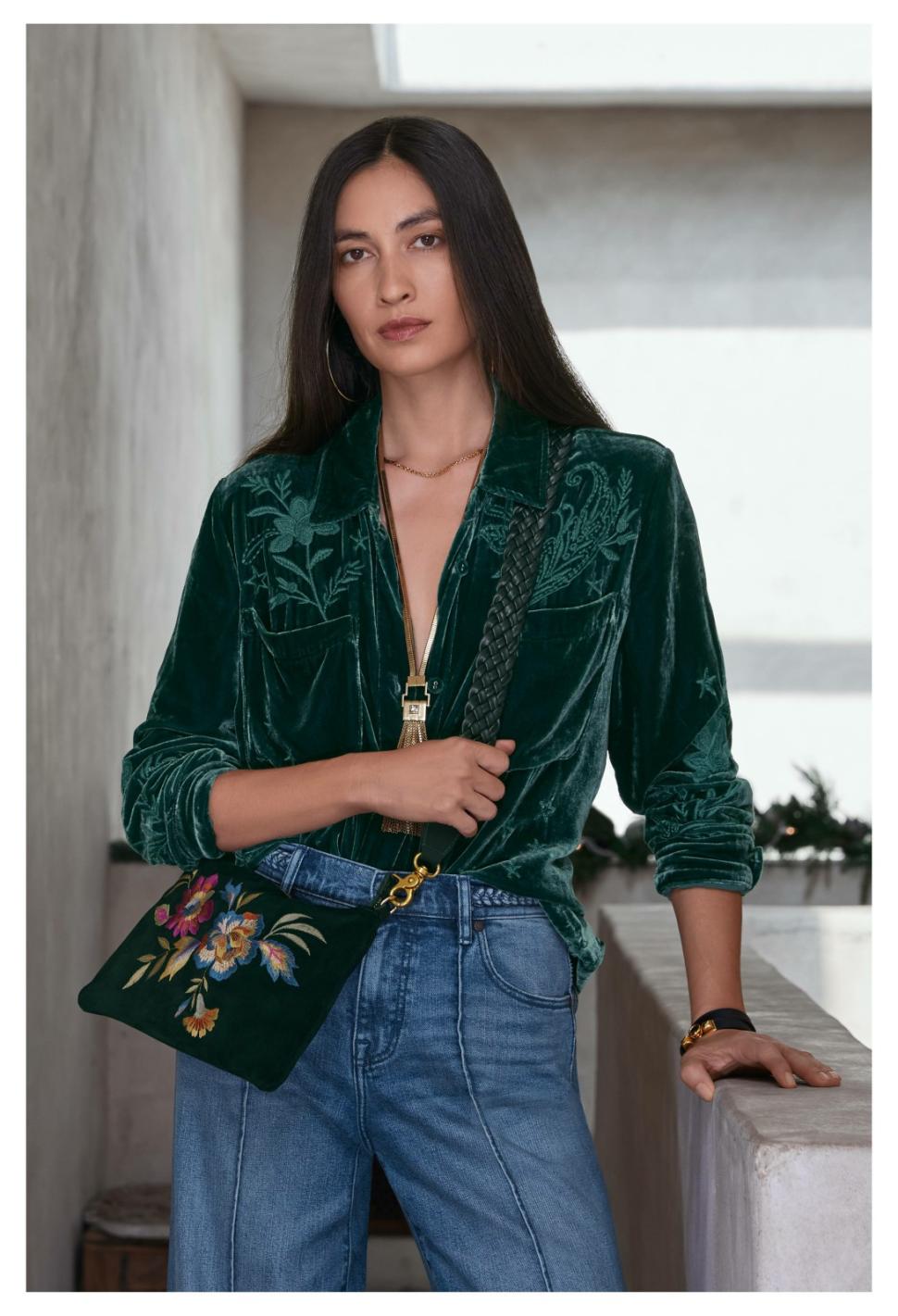 Women Outerwear | Johnny Was Frankie Velvet Chore Jacket Ponderosa Pine