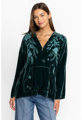 Women Outerwear | Johnny Was Frankie Velvet Pull On Hoodie Ponderosa Pine