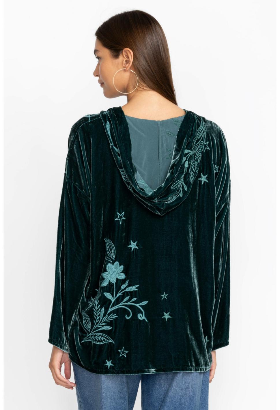 Women Outerwear | Johnny Was Frankie Velvet Pull On Hoodie Ponderosa Pine