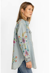 Women Outerwear | Johnny Was Gabriella Denim Oversized Shirt Jacket Denim Blue