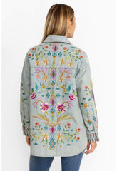 Women Outerwear | Johnny Was Gabriella Denim Oversized Shirt Jacket Denim Blue