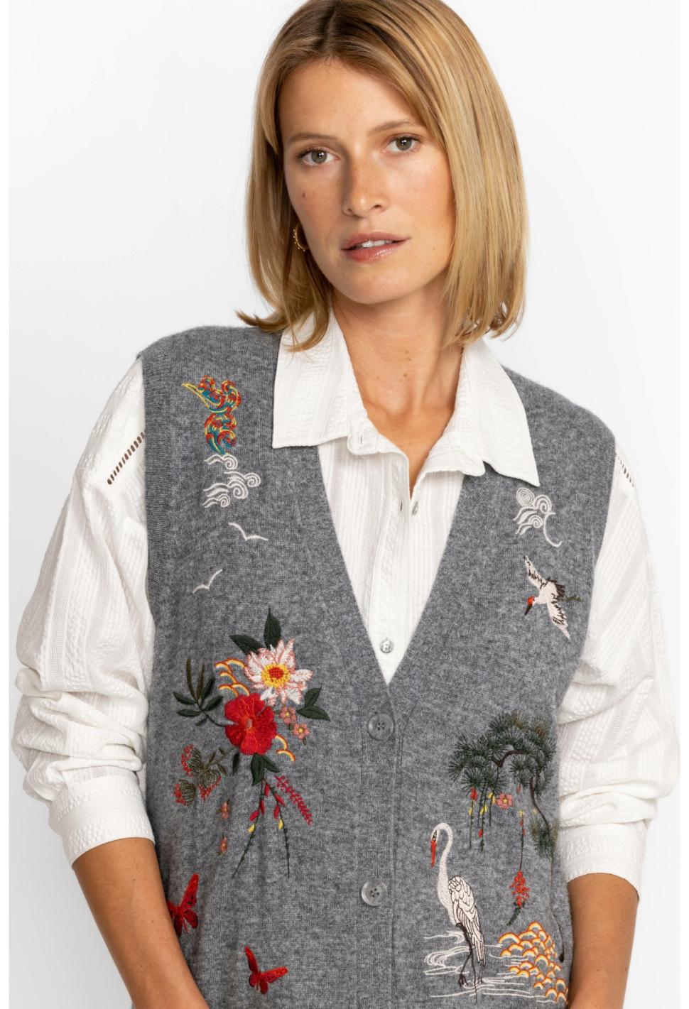 Women Outerwear | Johnny Was Heron Vest Gray