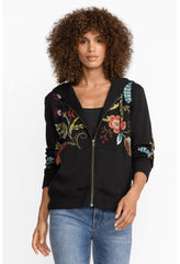 Women Outerwear | Johnny Was Isabella Zip Up Thermal Hoodie Black