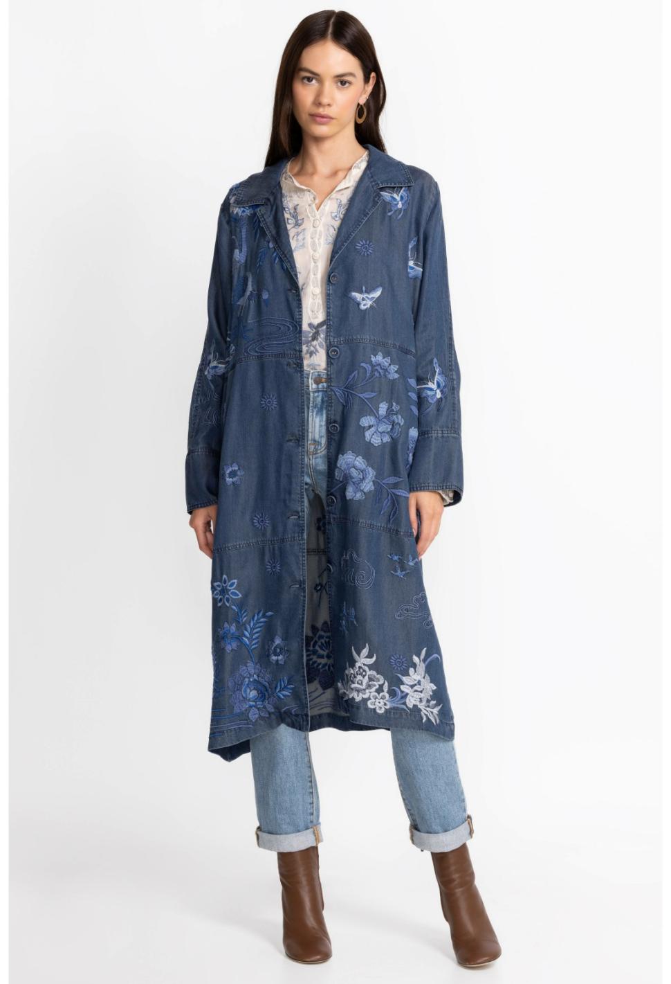 Women Outerwear | Johnny Was Jazmine Duster Coat Denim Blue