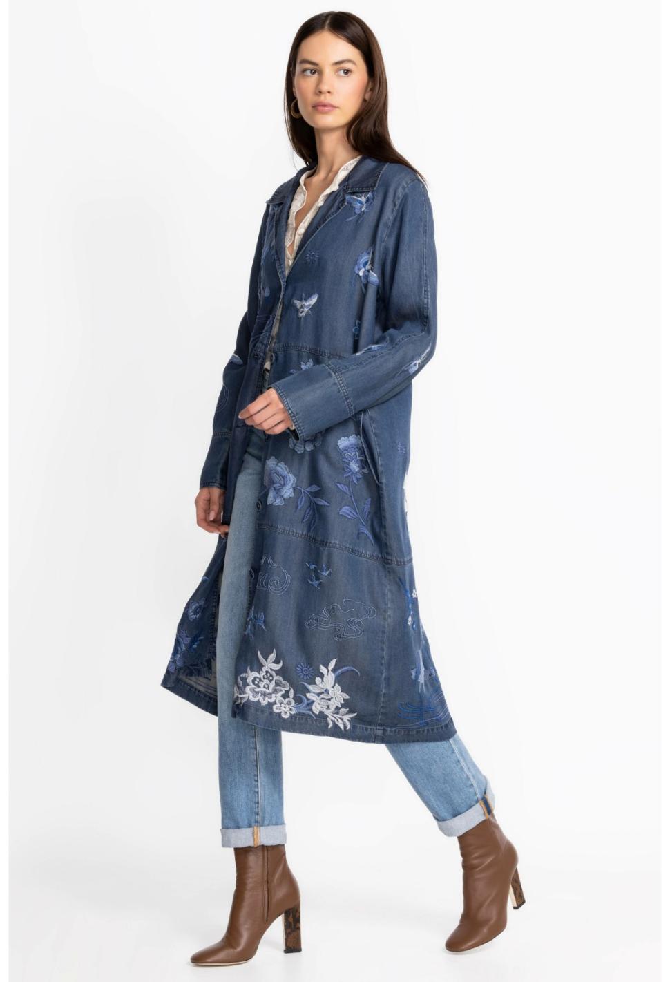Women Outerwear | Johnny Was Jazmine Duster Coat Denim Blue