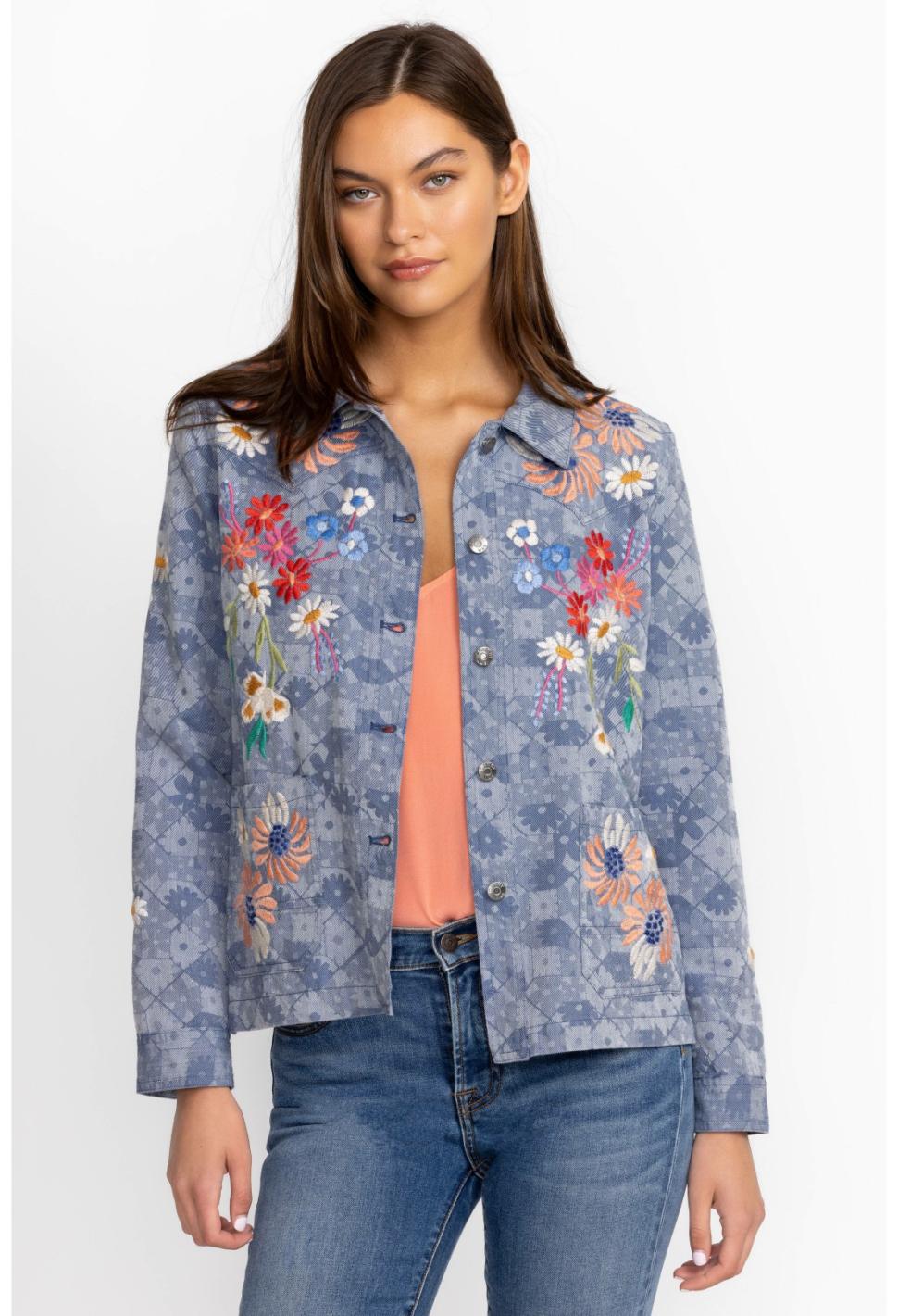 Women Outerwear | Johnny Was Marissa Western Worker Jacket Denim Blue