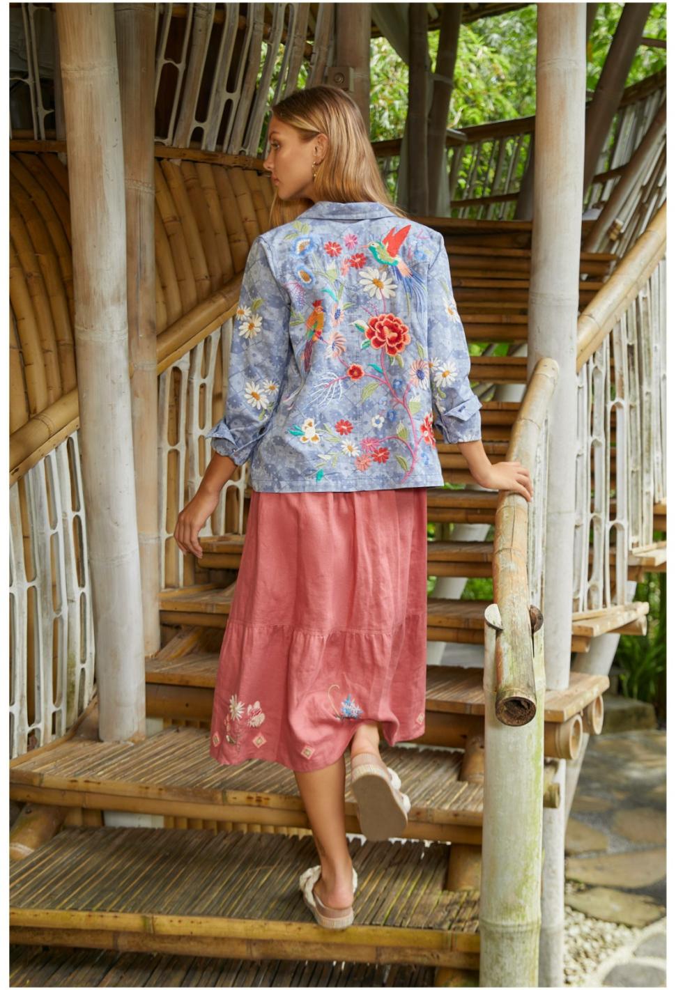 Women Outerwear | Johnny Was Marissa Western Worker Jacket Denim Blue