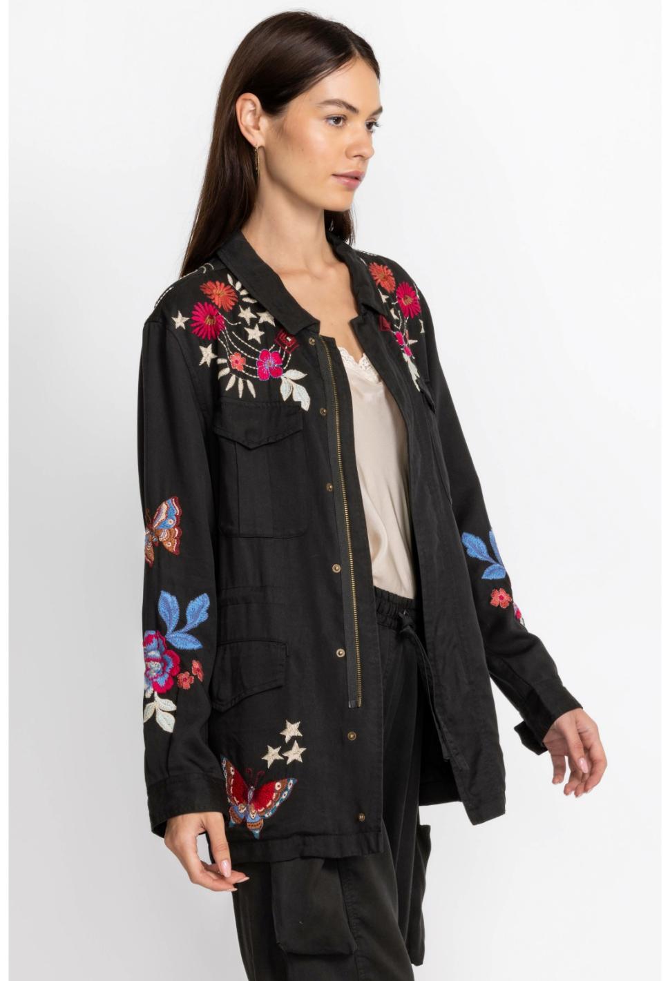 Women Outerwear | Johnny Was Mika Paris Drawstring Military Jacket Black