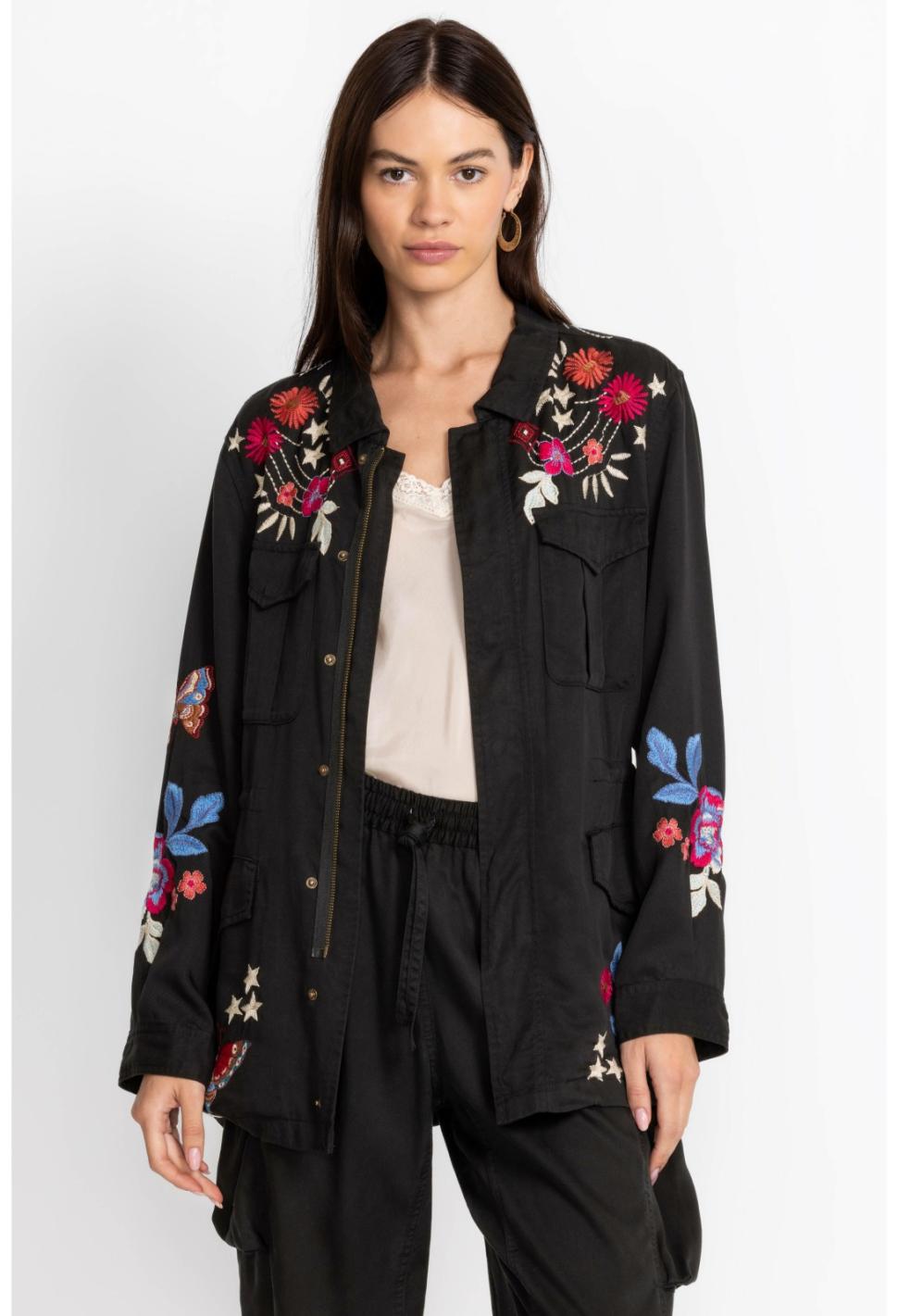 Women Outerwear | Johnny Was Mika Paris Drawstring Military Jacket Black