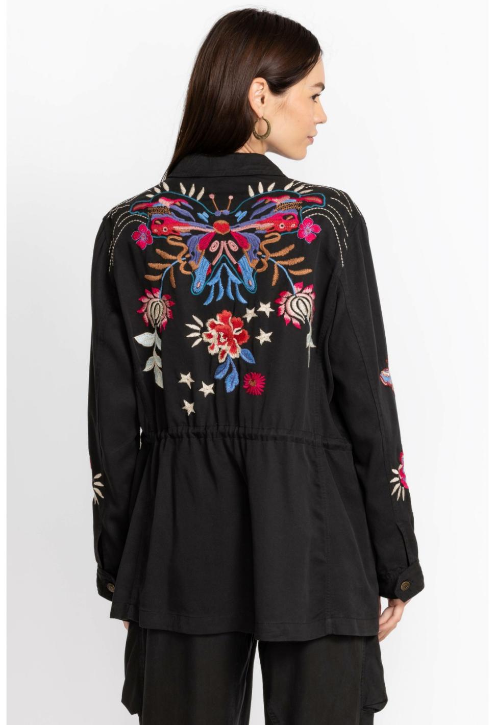 Women Outerwear | Johnny Was Mika Paris Drawstring Military Jacket Black