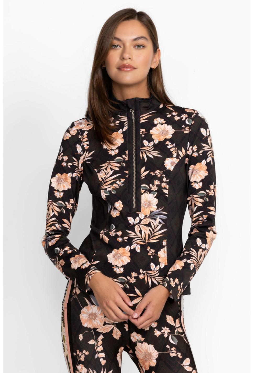 Women Outerwear | Johnny Was Nido Blocked Athletic Mock Neck Pullover Nido