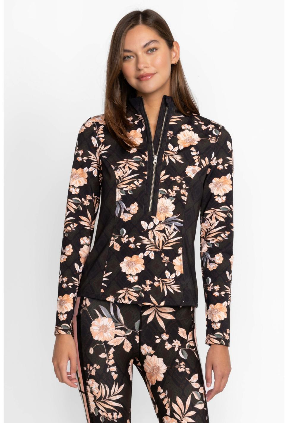 Women Outerwear | Johnny Was Nido Blocked Athletic Mock Neck Pullover Nido