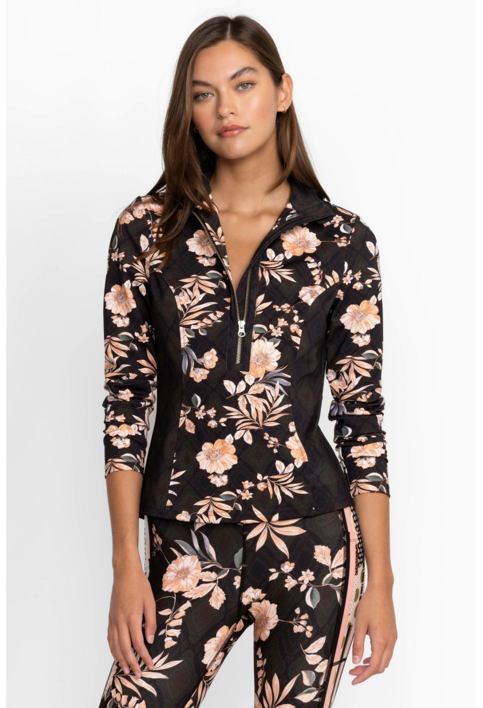 Women Outerwear | Johnny Was Nido Blocked Athletic Mock Neck Pullover Nido