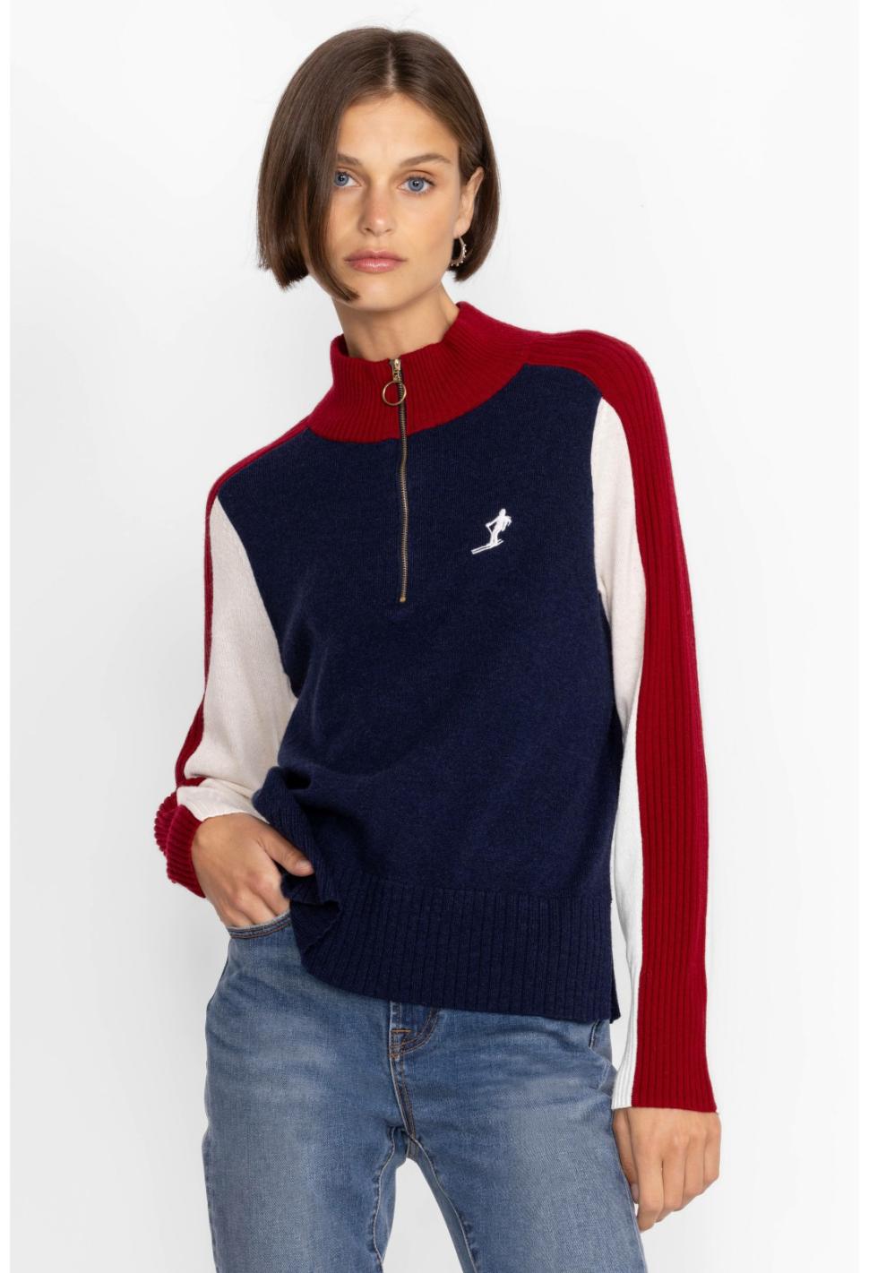 Women Outerwear | Johnny Was Ski Quarter Zip Pullover Navy
