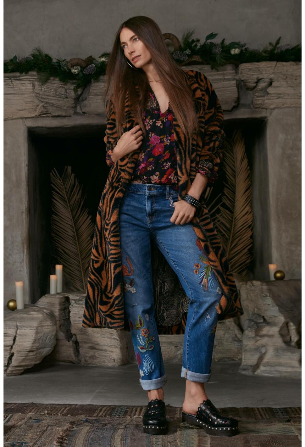 Women Outerwear | Johnny Was Sonora Faux Fur Long Coat Sonora