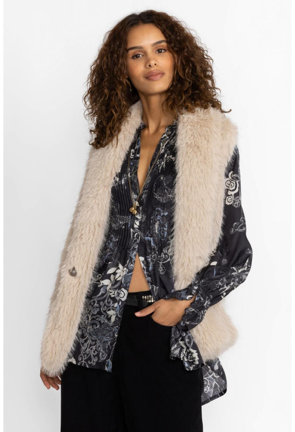 Women Outerwear | Johnny Was Topper Faux Fur Vest Multi