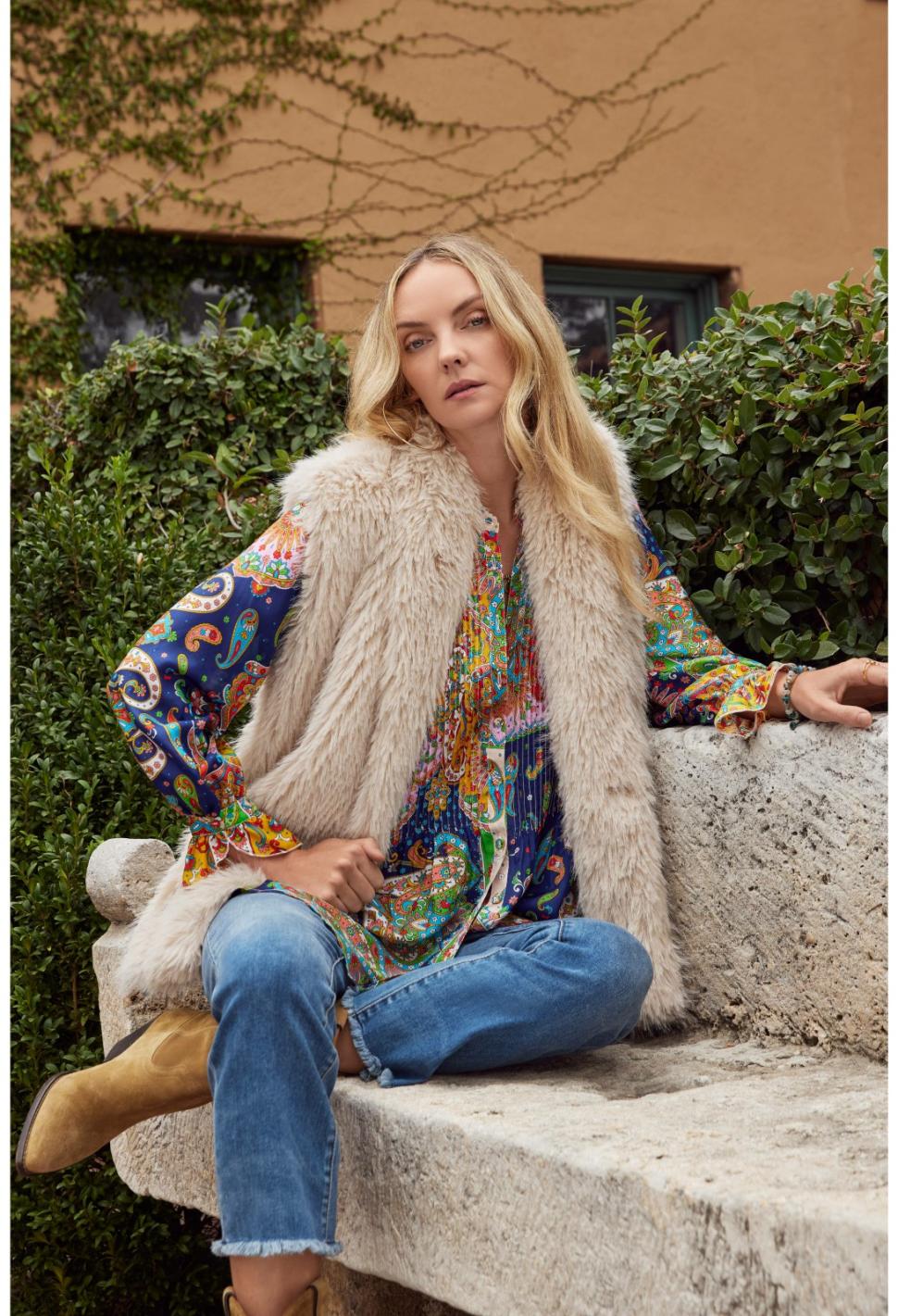 Women Outerwear | Johnny Was Topper Faux Fur Vest Multi