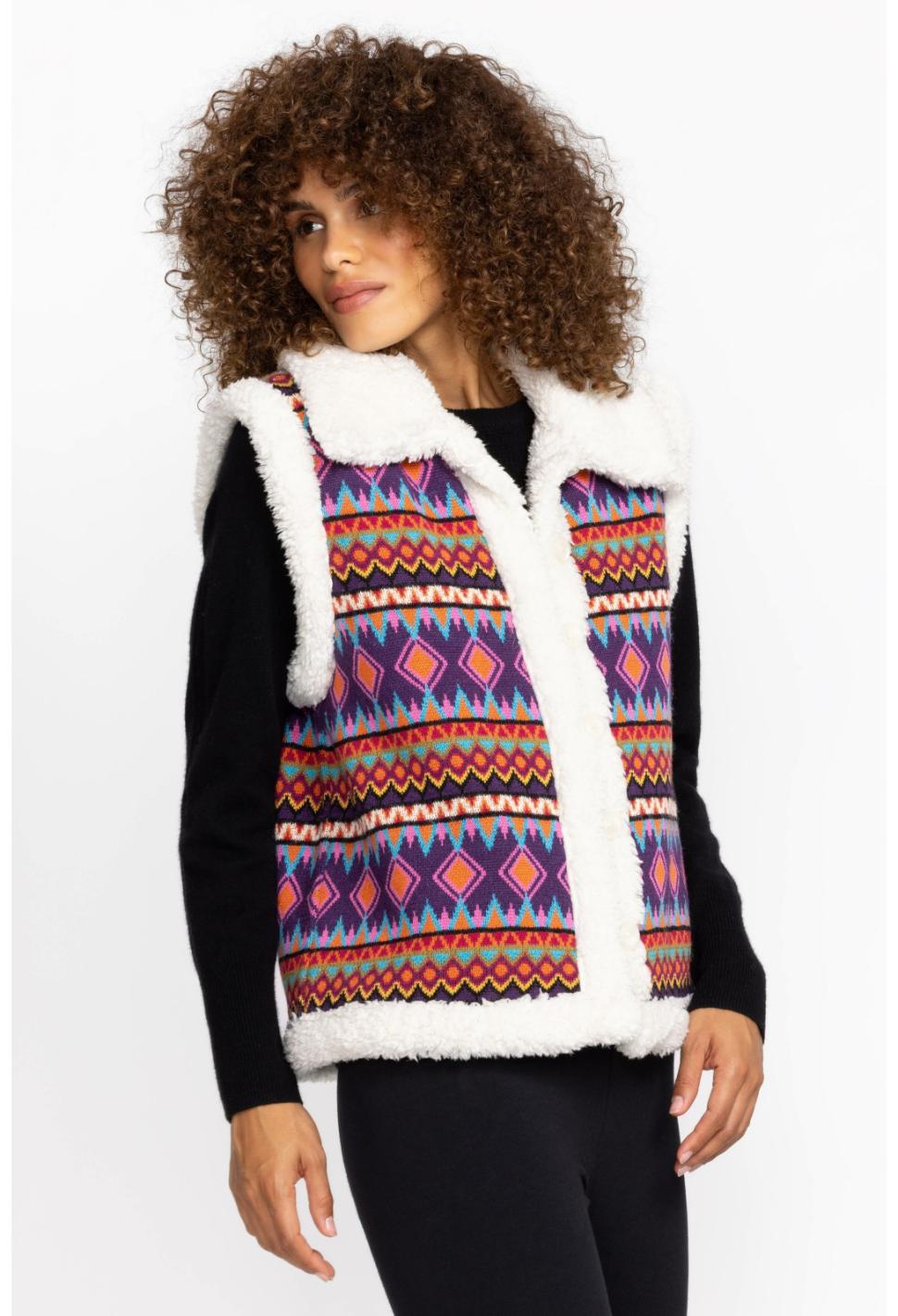 Women Outerwear | Johnny Was Yuya Sherpa Reversible Vest Multi