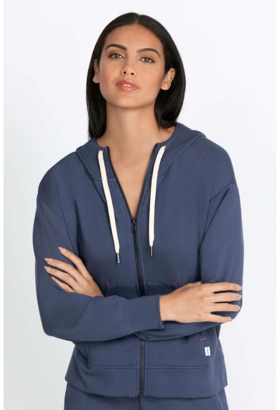 Women Outerwear | Johnny Was Zip Hoodie Side Slits Outer Space
