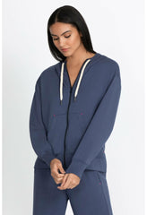 Women Outerwear | Johnny Was Zip Hoodie Side Slits Outer Space