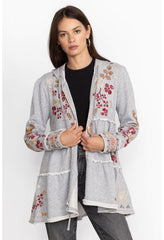 Women Outerwear | Johnny Was Zuzu Tiered Hoodie Light Heather