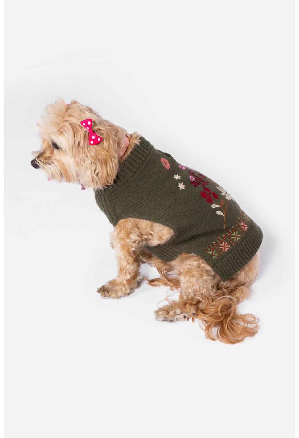 Women Pet Accessories | Johnny Was Zuzu Embroidered Dog Sweater Black