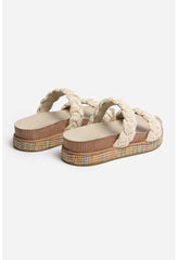 Women Shoes | Johnny Was Braided Rope Sandal - Cream Multi