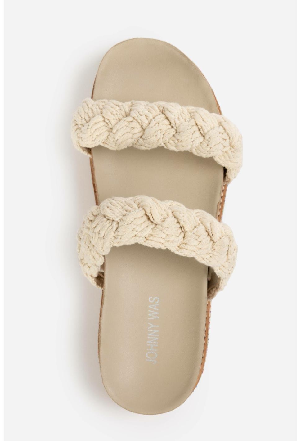 Women Shoes | Johnny Was Braided Rope Sandal - Cream Multi