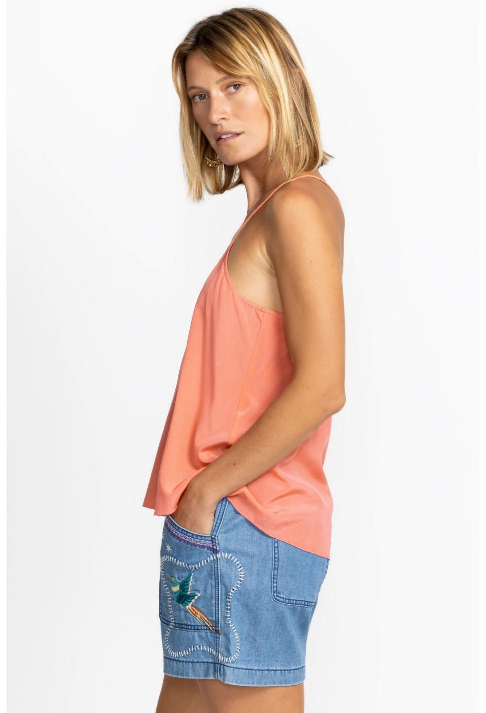 Women Slips &amp; Camis | Johnny Was Etta Cami Top Shell Pink