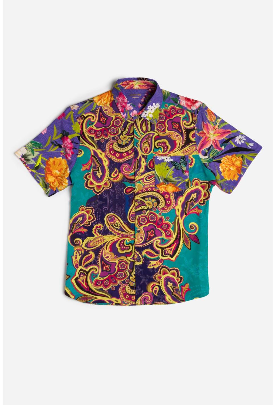 Women Swim &amp; Resort | Johnny Was Paisley Heart Mens Coverup Shirt Paisley Heart