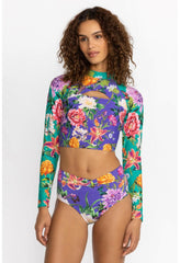 Women Swim &amp; Resort | Johnny Was Peacock Goza Cut-Out Crop Surf Shirt Peacock Goza