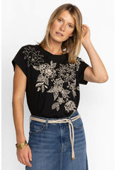 Women Tops | Johnny Was Addison Relaxed Tee Black