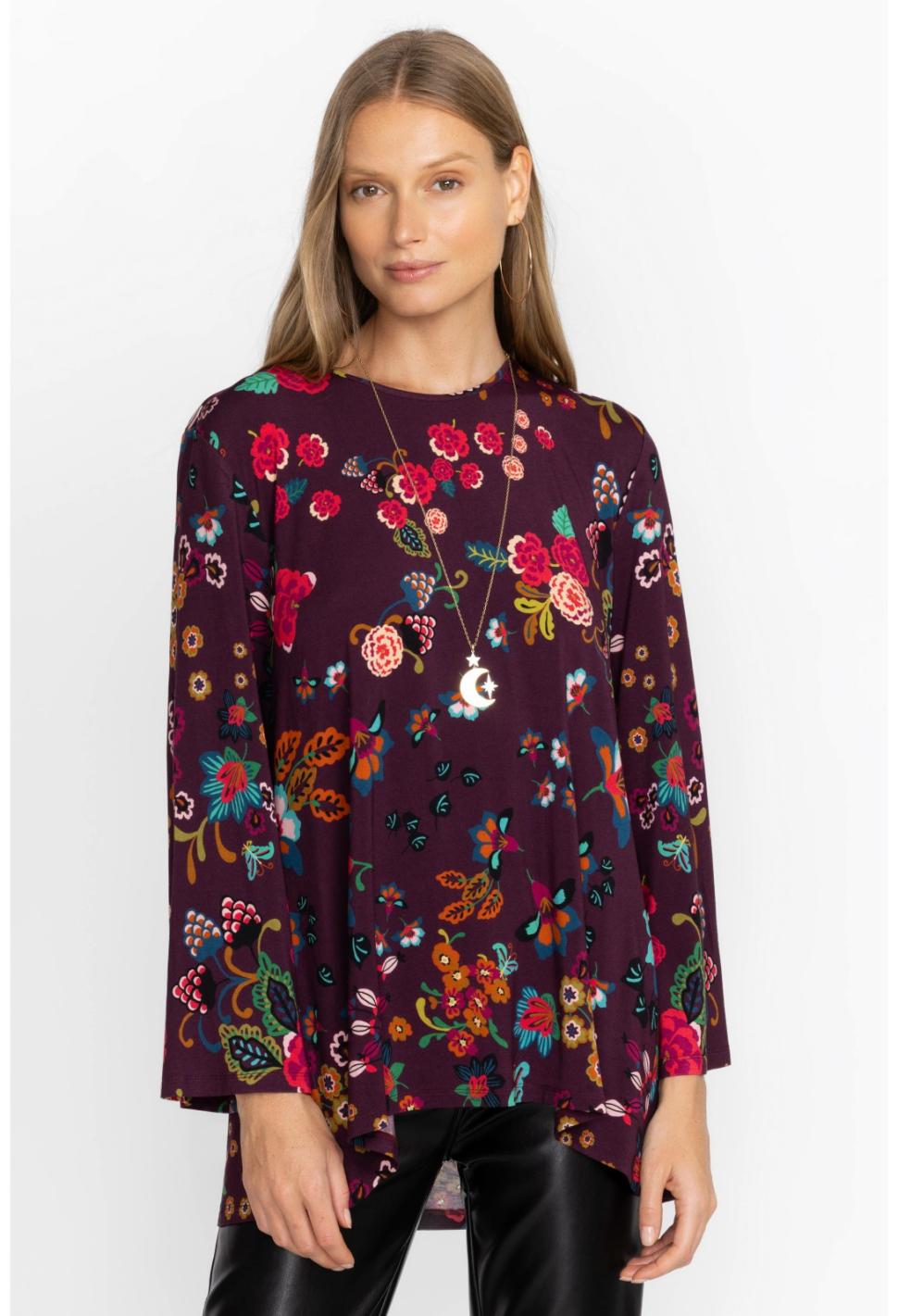 Women Tops | Johnny Was Adrina High Neck Swing Tunic Adrina