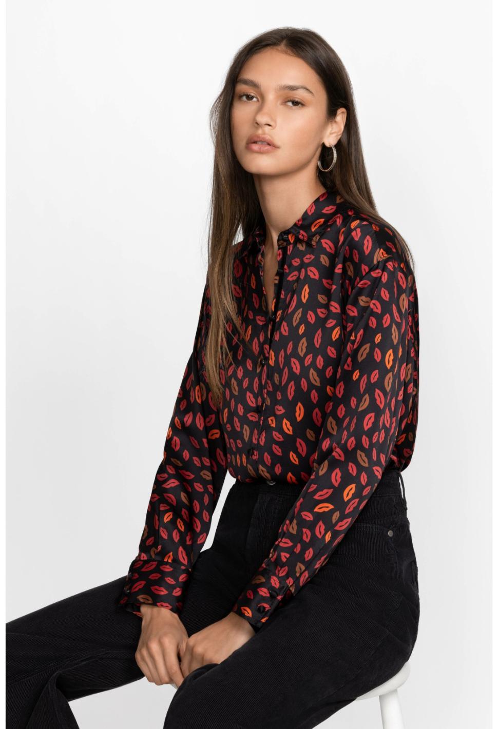 Women Tops | Johnny Was Amora Boxy Charmeuse Shirt Amora