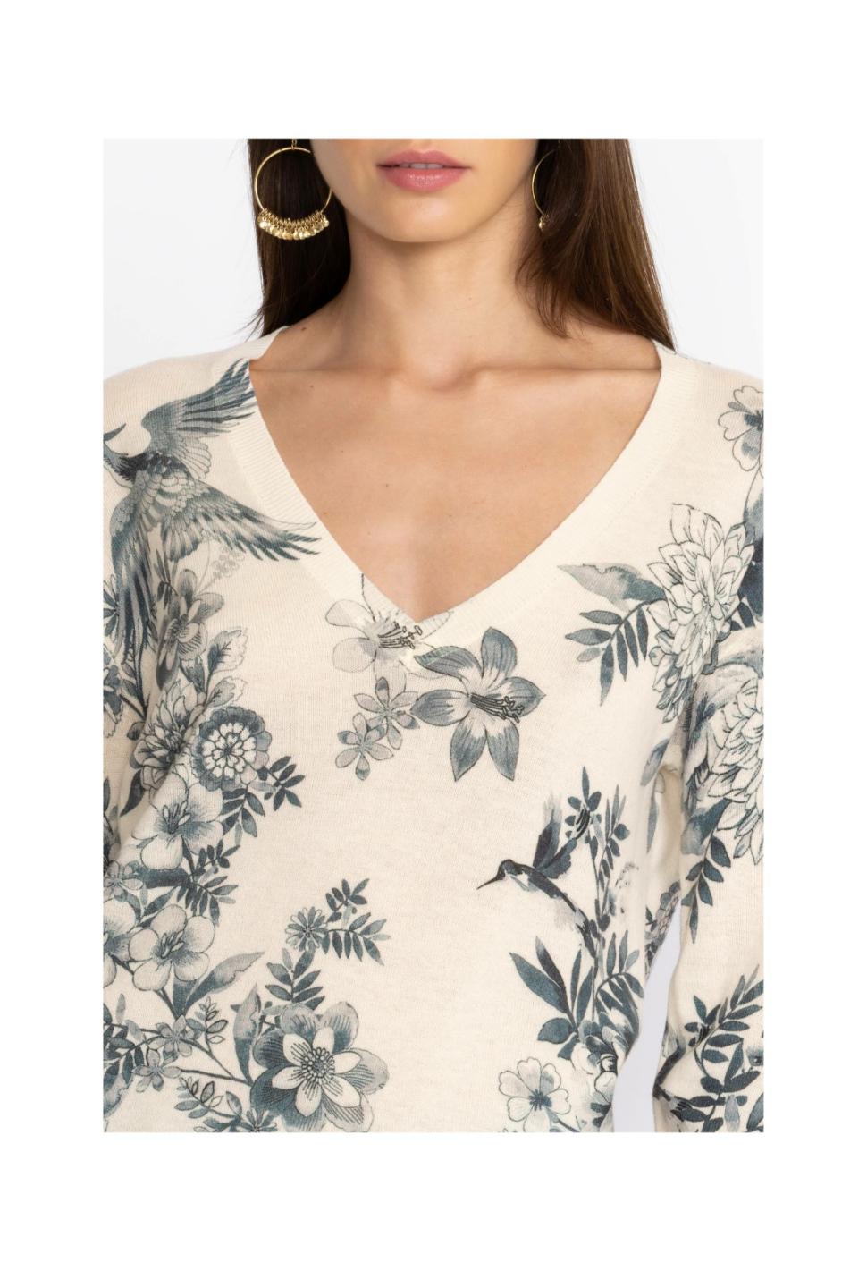Women Tops | Johnny Was Anahi Printed Pullover Ivory