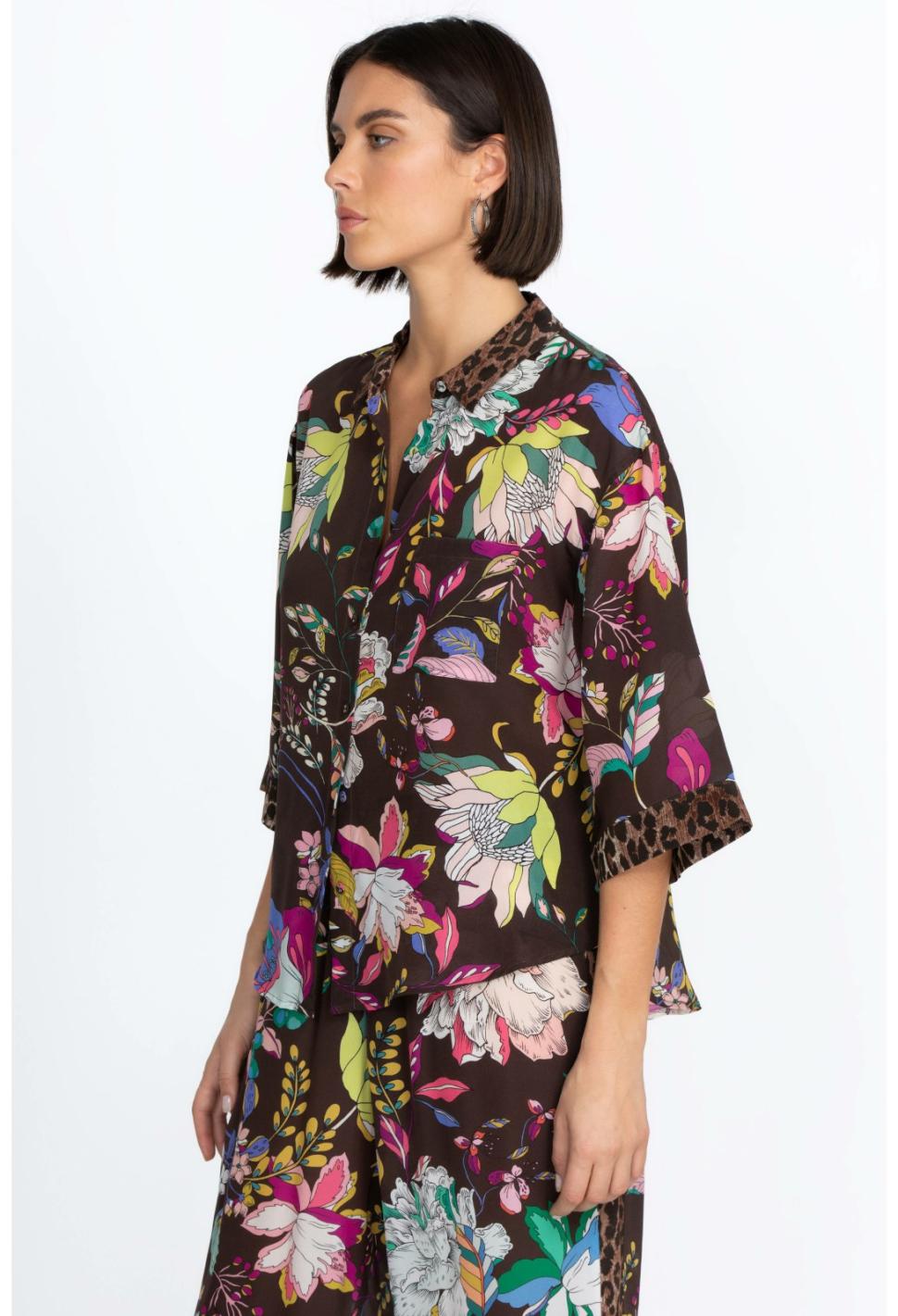 Women Tops | Johnny Was Arabella Boxy Silk Shirt Arabella