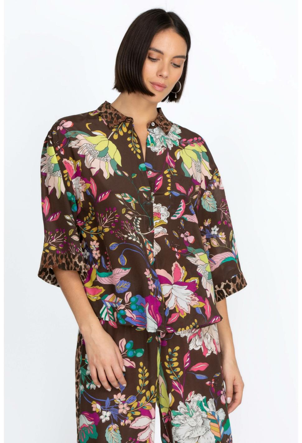 Women Tops | Johnny Was Arabella Boxy Silk Shirt Arabella