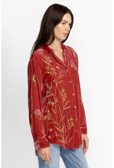Women Tops | Johnny Was Aria Oversized Shirt Garnet Rose