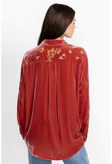 Women Tops | Johnny Was Aria Oversized Shirt Garnet Rose