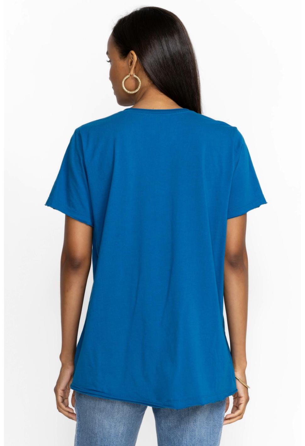 Women Tops | Johnny Was Arizona Everyday Tee Mykonos Blue