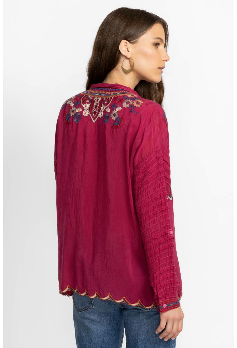 Women Tops | Johnny Was Aubrette Blouse Rumba Red