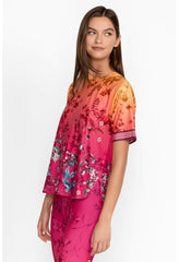 Women Tops | Johnny Was Bee Active Short Sleeve Oversize Crop Tee Emboy