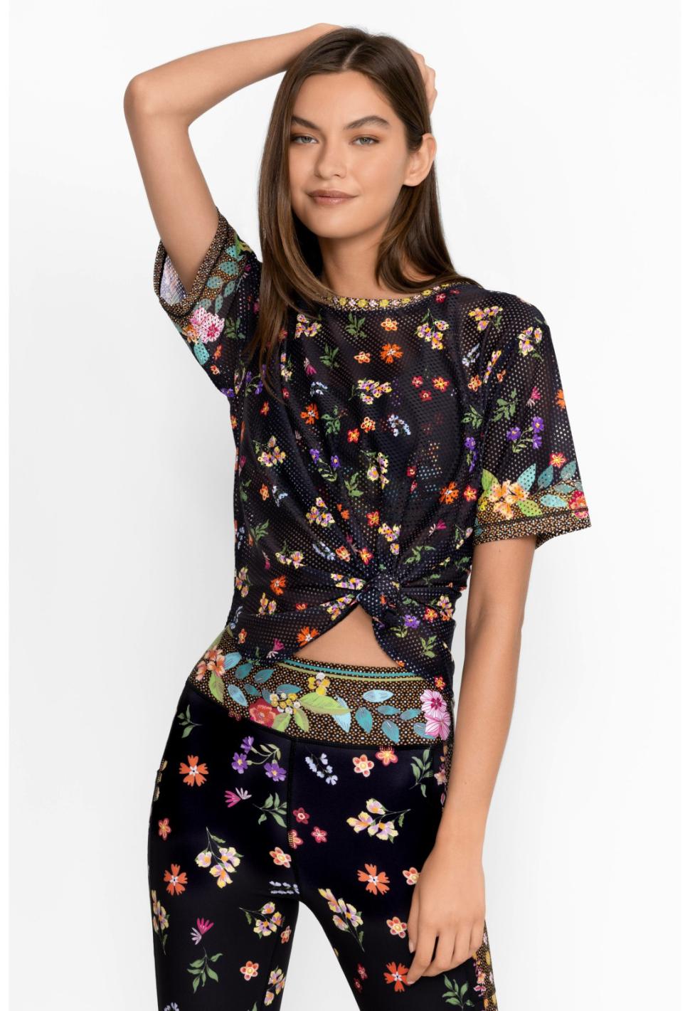 Women Tops | Johnny Was Bee Active Short Sleeve Oversize Crop Tee Nani