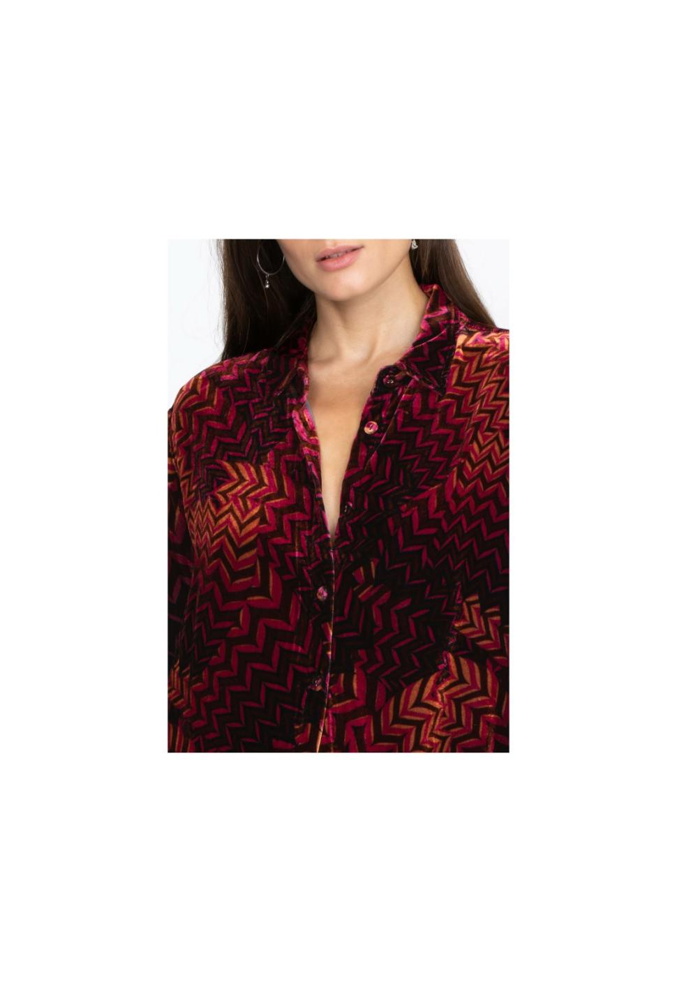 Women Tops | Johnny Was Belle Velvet Oversized Shirt Belle