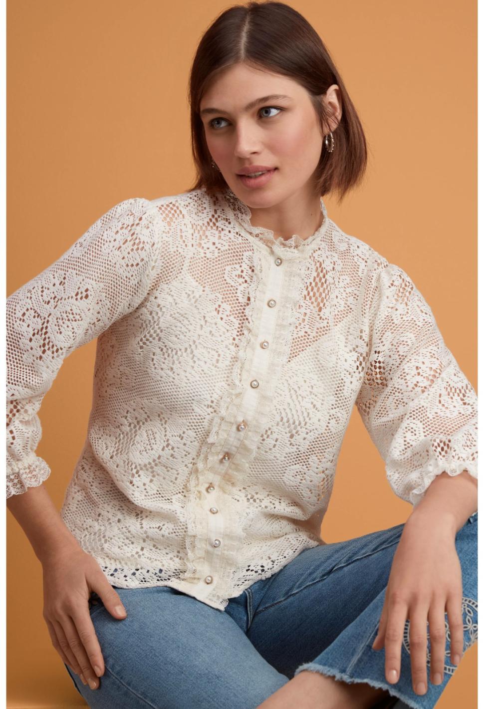 Women Tops | Johnny Was Betty Blouse Ecru