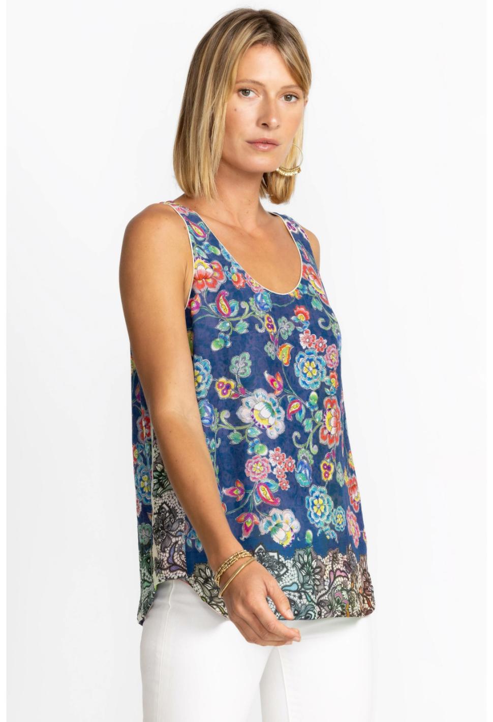 Women Tops | Johnny Was Block Mint Tank Top Peppermint