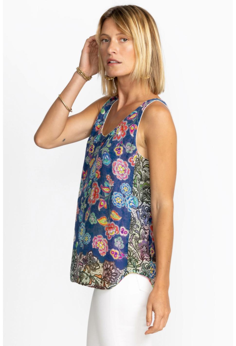 Women Tops | Johnny Was Block Mint Tank Top Peppermint