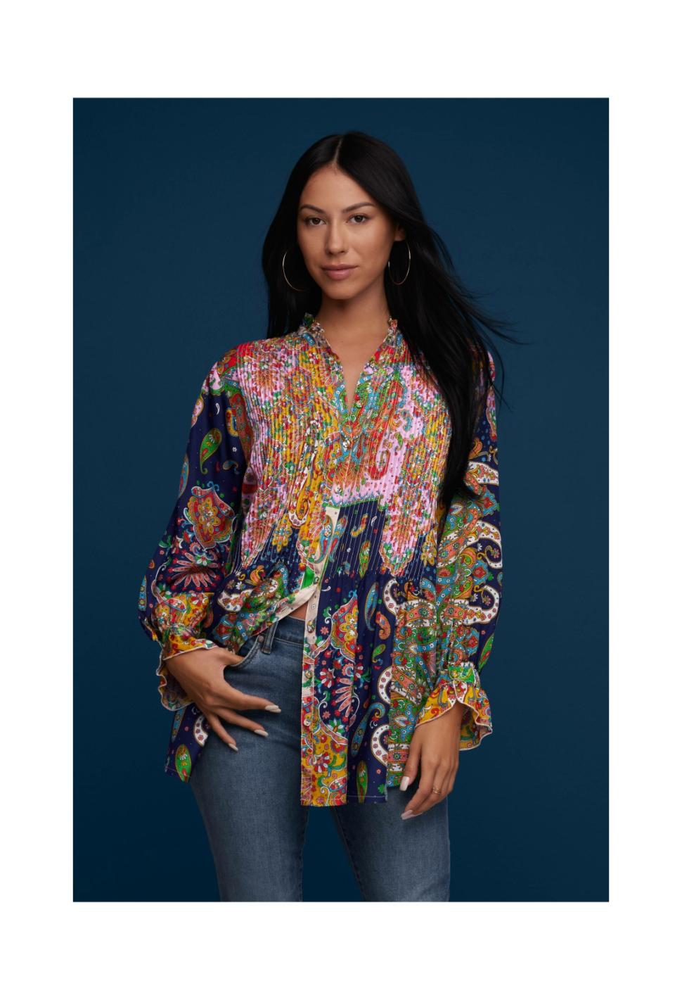 Women Tops | Johnny Was Braemar Kita Tunic Breamarnight